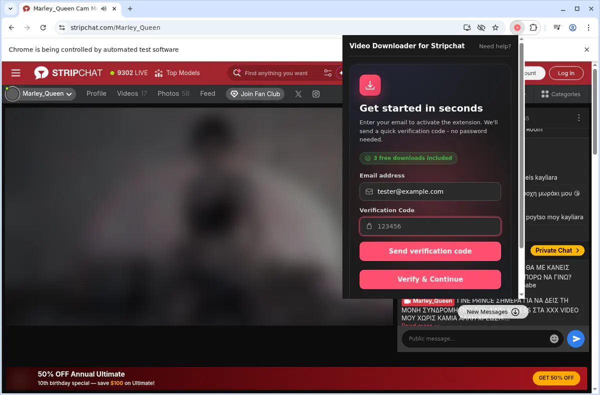 Stripchat Video Downloader browser extension screenshot 5